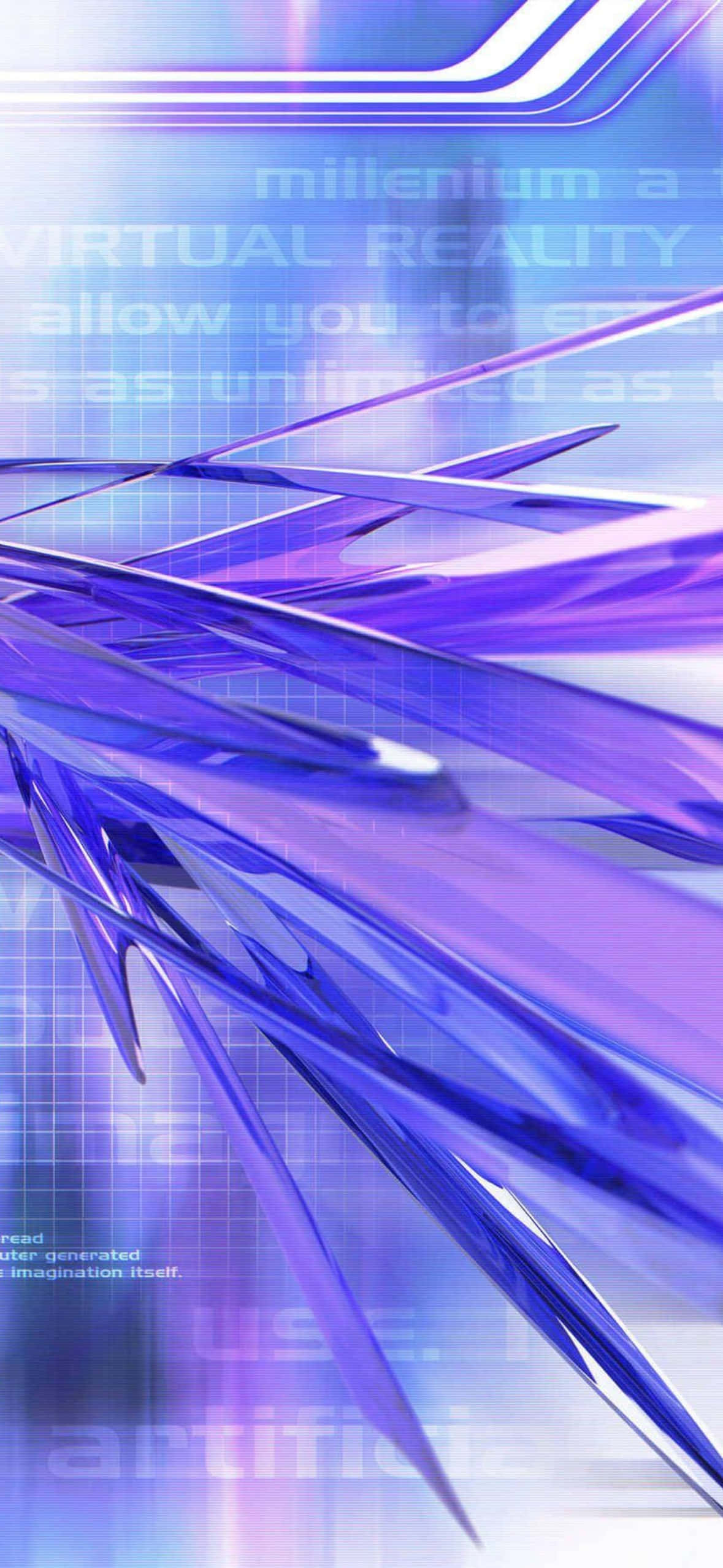 Y2k iPhone, virtual reality, translucent purple shards, Full HD Phone Wallpaper