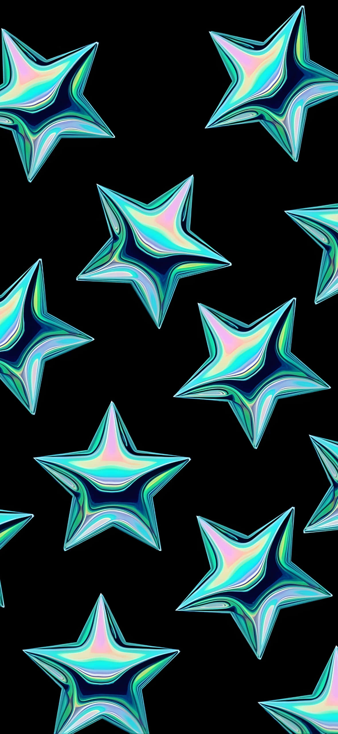Y2k iPhone, iridescent stars, rainbow hues, Full HD Phone Wallpaper