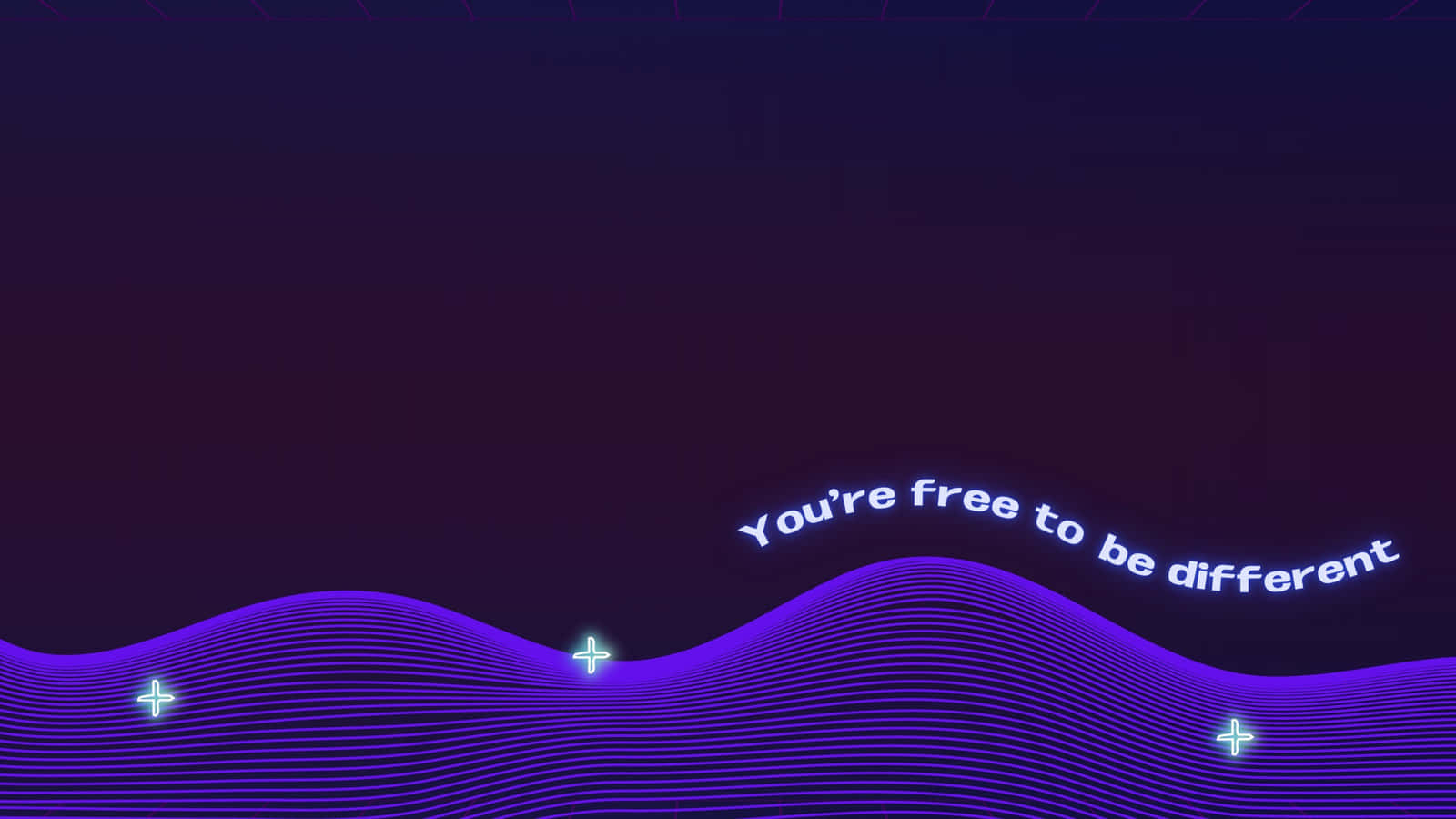 blue waves, cyber y2k aesthetic, neon purple wave lines, HD Desktop Wallpaper