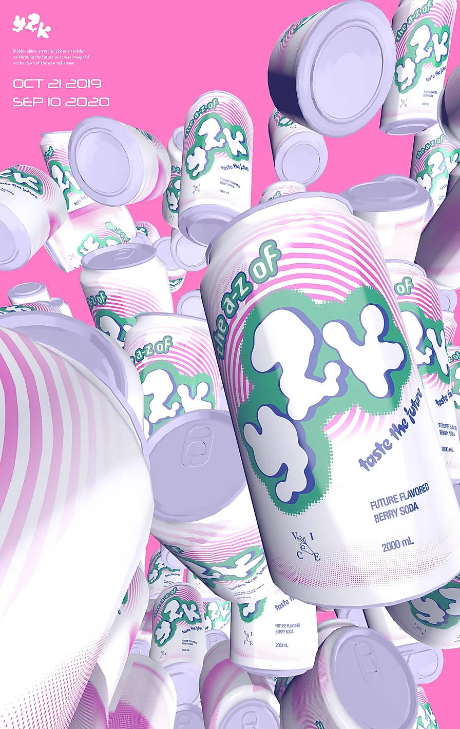 Y2k, pink and white soda, green branding, HD Phone Wallpaper
