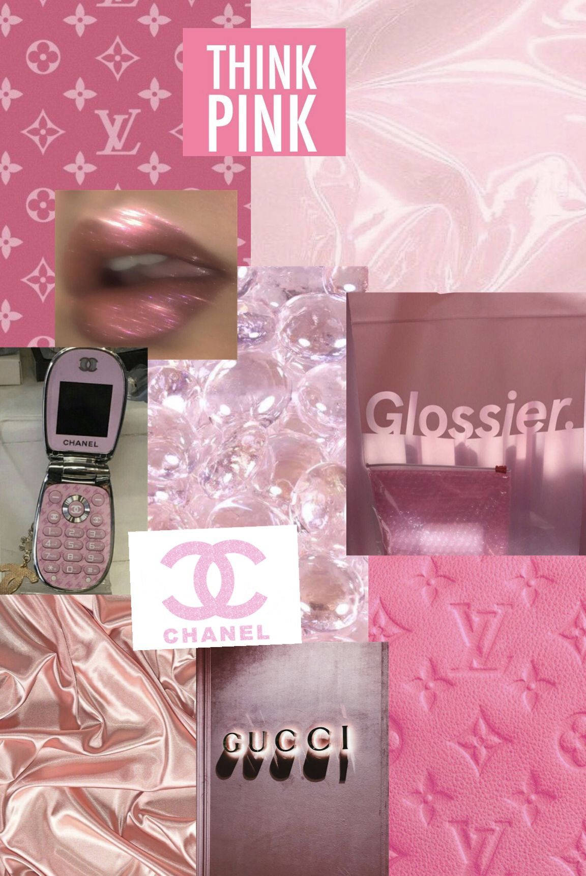 Y2k, vibrant pink, luxury brand logos, HD Phone Wallpaper