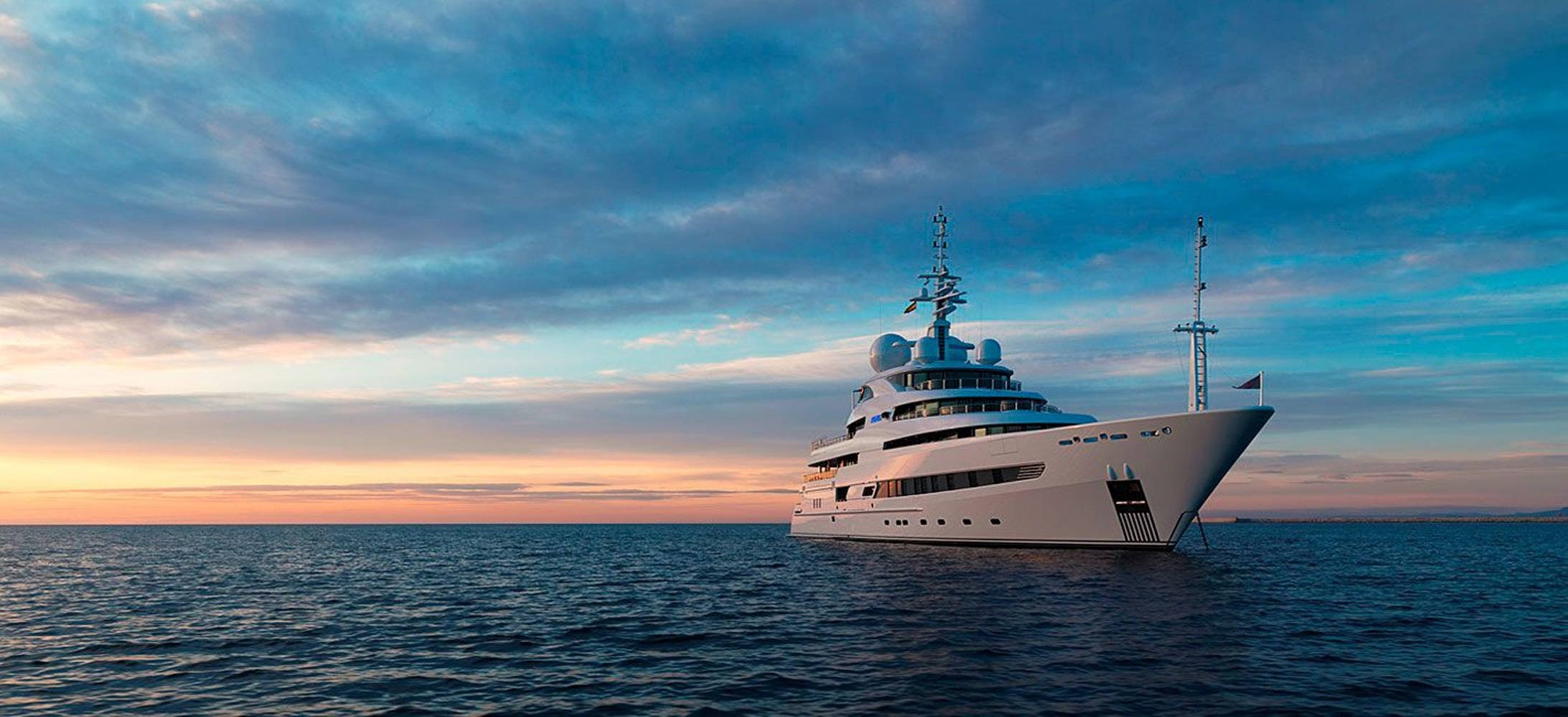 Yacht, white yacht, deep blue ocean, Full HD Desktop Wallpaper