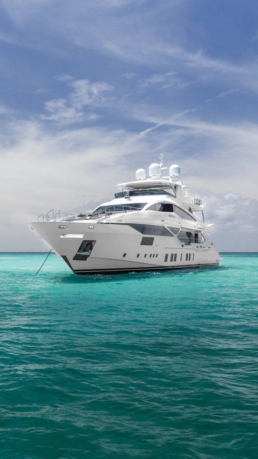 yacht, white, turquoise waters, HD Phone Wallpaper