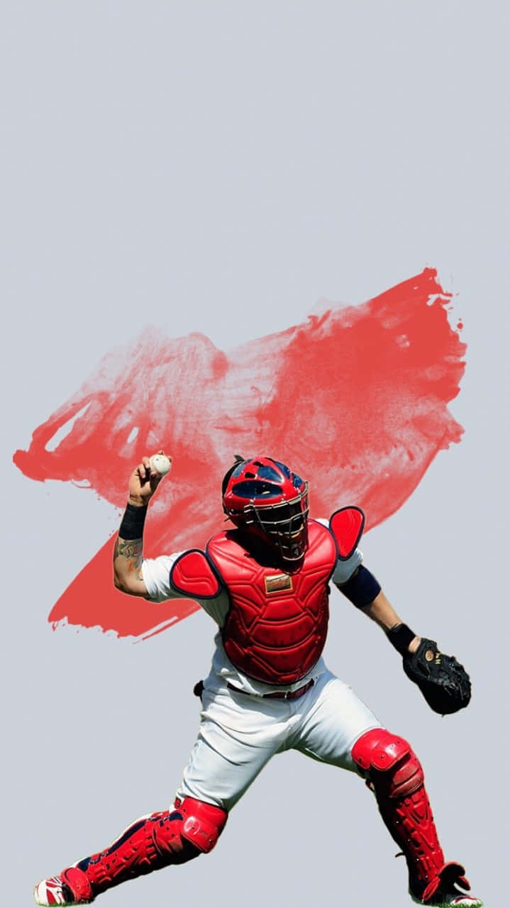 Yadier Molina, red gear, red brushstroke splash, HD Phone Wallpaper