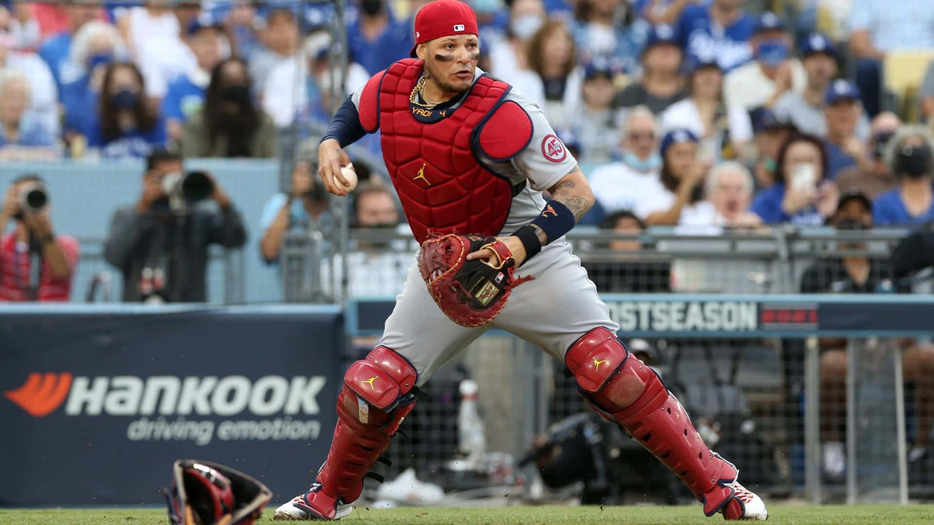 Yadier Molina, red gear, baseball catcher, Full HD Desktop Wallpaper
