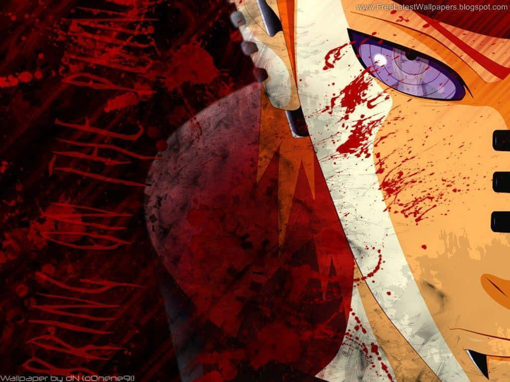 Yahiko, red grunge stains, masked warrior, SD Desktop Wallpaper