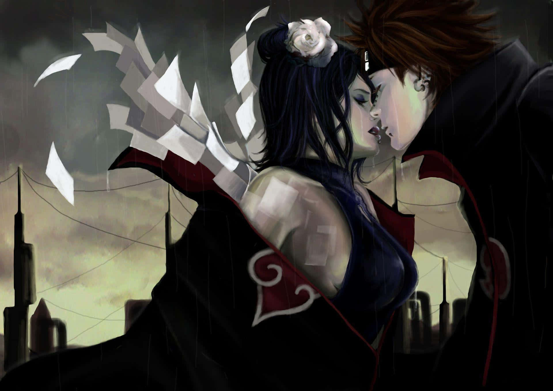 Yahiko, anime characters, rainy urban scene, Full HD Desktop Wallpaper