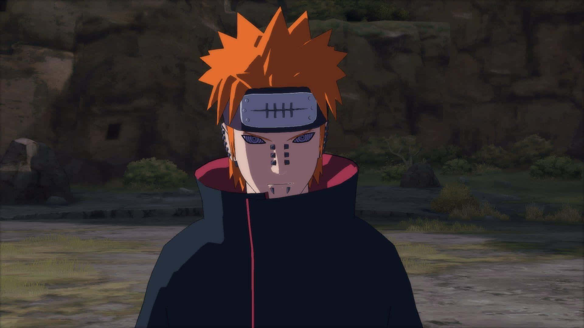 Yahiko, spiky orange hair, black cloak, Full HD Desktop Wallpaper