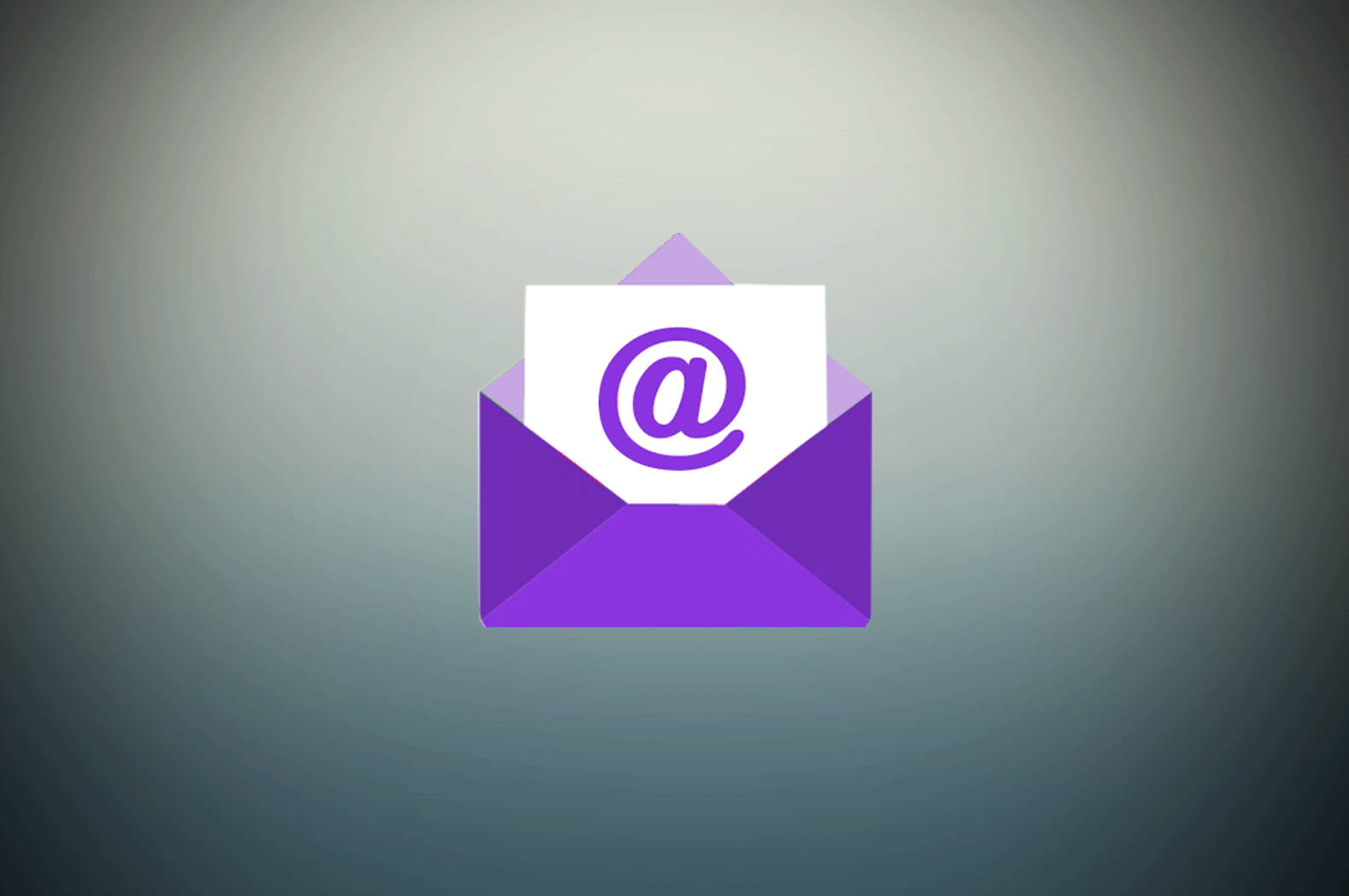 Yahoo Mail, purple envelope, white card, HD Desktop Wallpaper