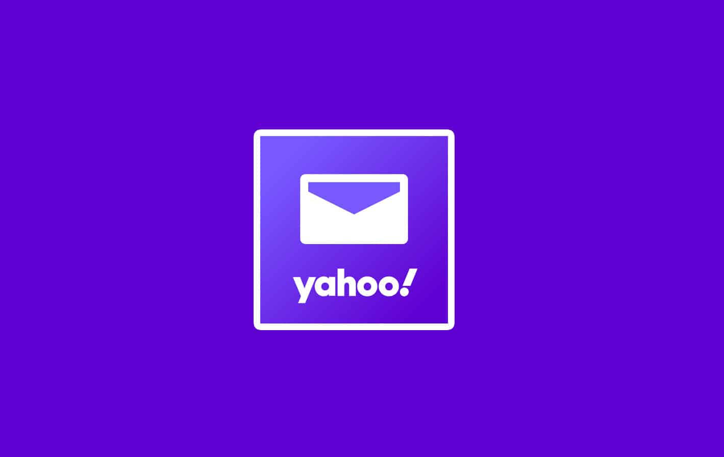 Yahoo Mail, white, purple background, HD Desktop Wallpaper