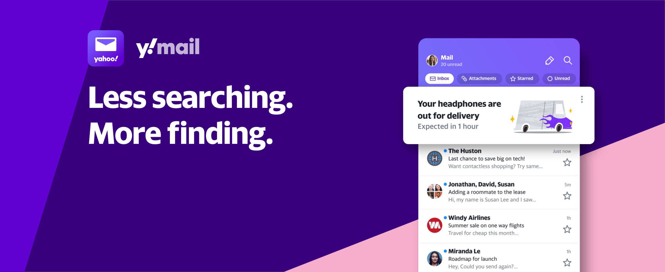 Yahoo Mail, purple, pink, Full HD Desktop Wallpaper