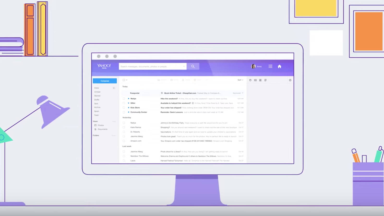 Yahoo Mail, desktop, computer, HD Desktop Wallpaper