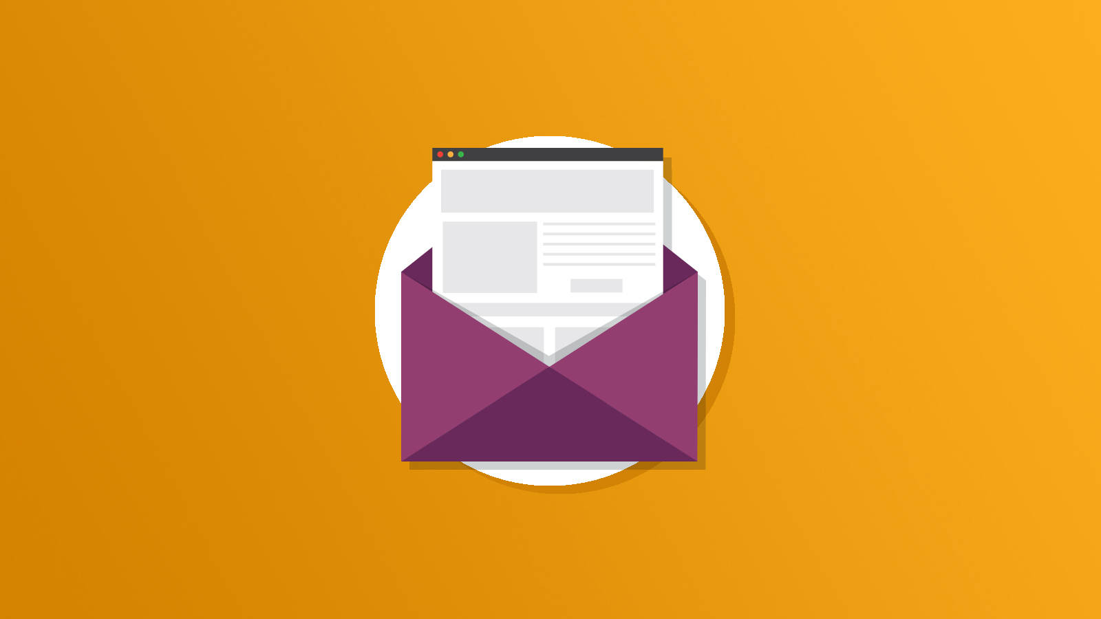Yahoo Mail, orange background, purple envelope, HD Desktop Wallpaper