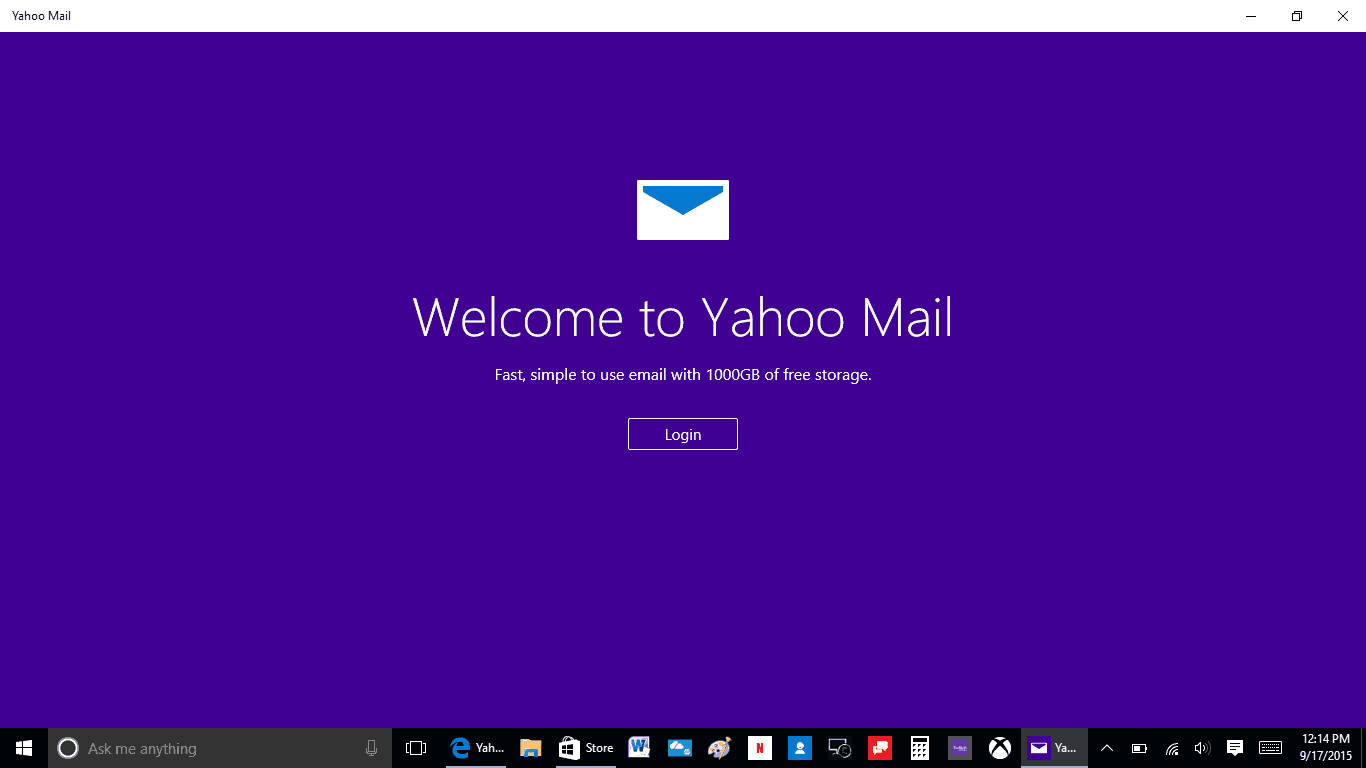 Yahoo Mail, purple background, white text, HD Desktop Wallpaper