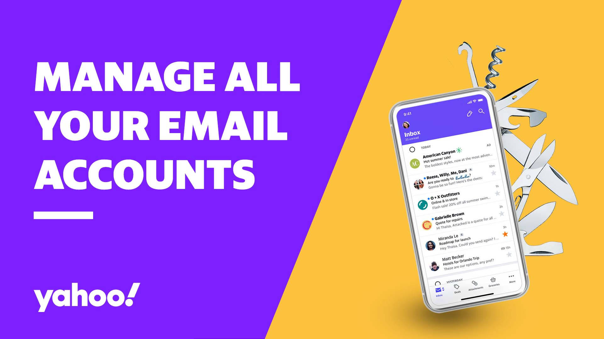 Yahoo Mail, smartphone, multi-tool, Full HD Desktop Wallpaper