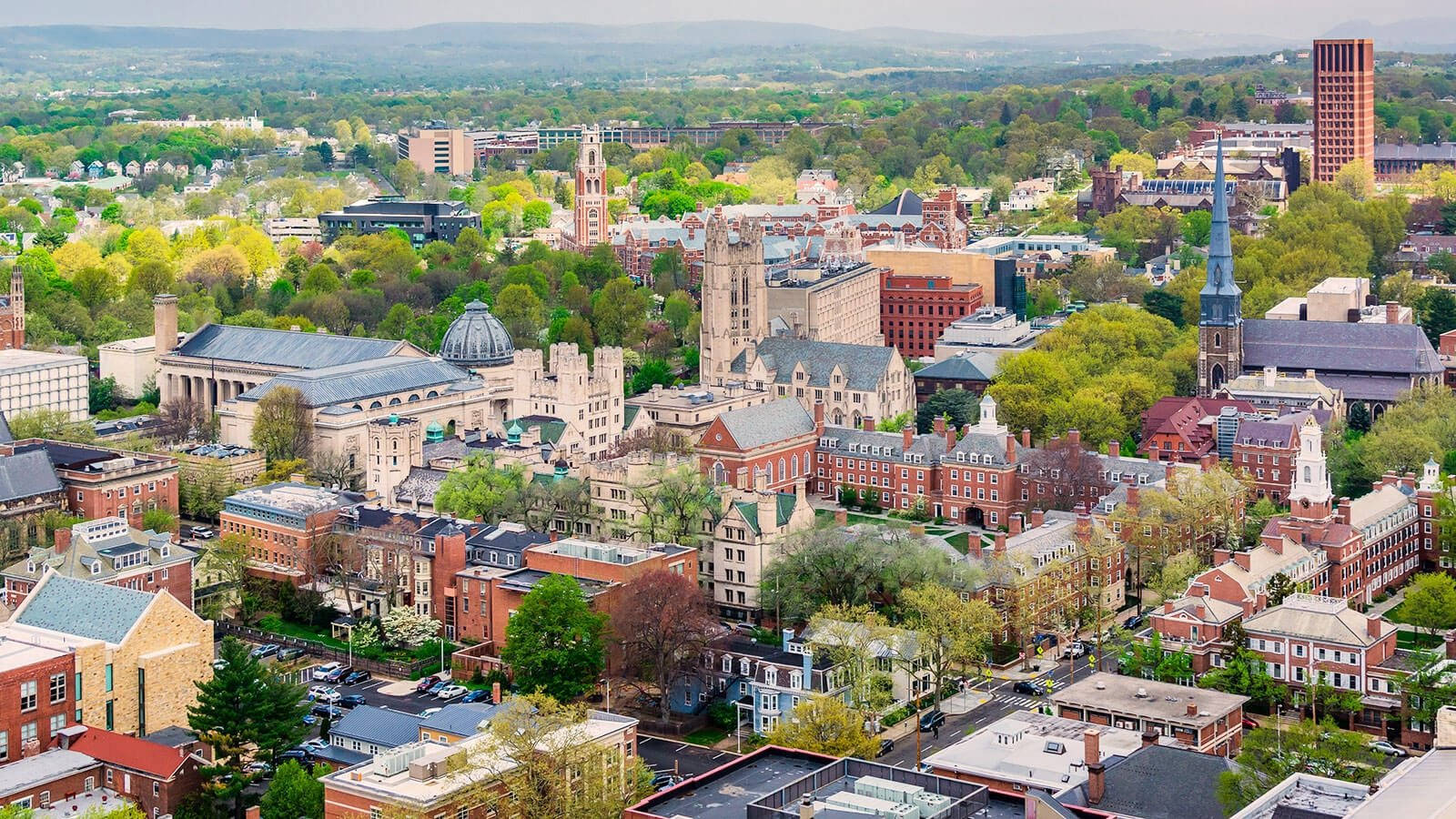 Yale University, historic university town, red brick buildings, HD Desktop Wallpaper