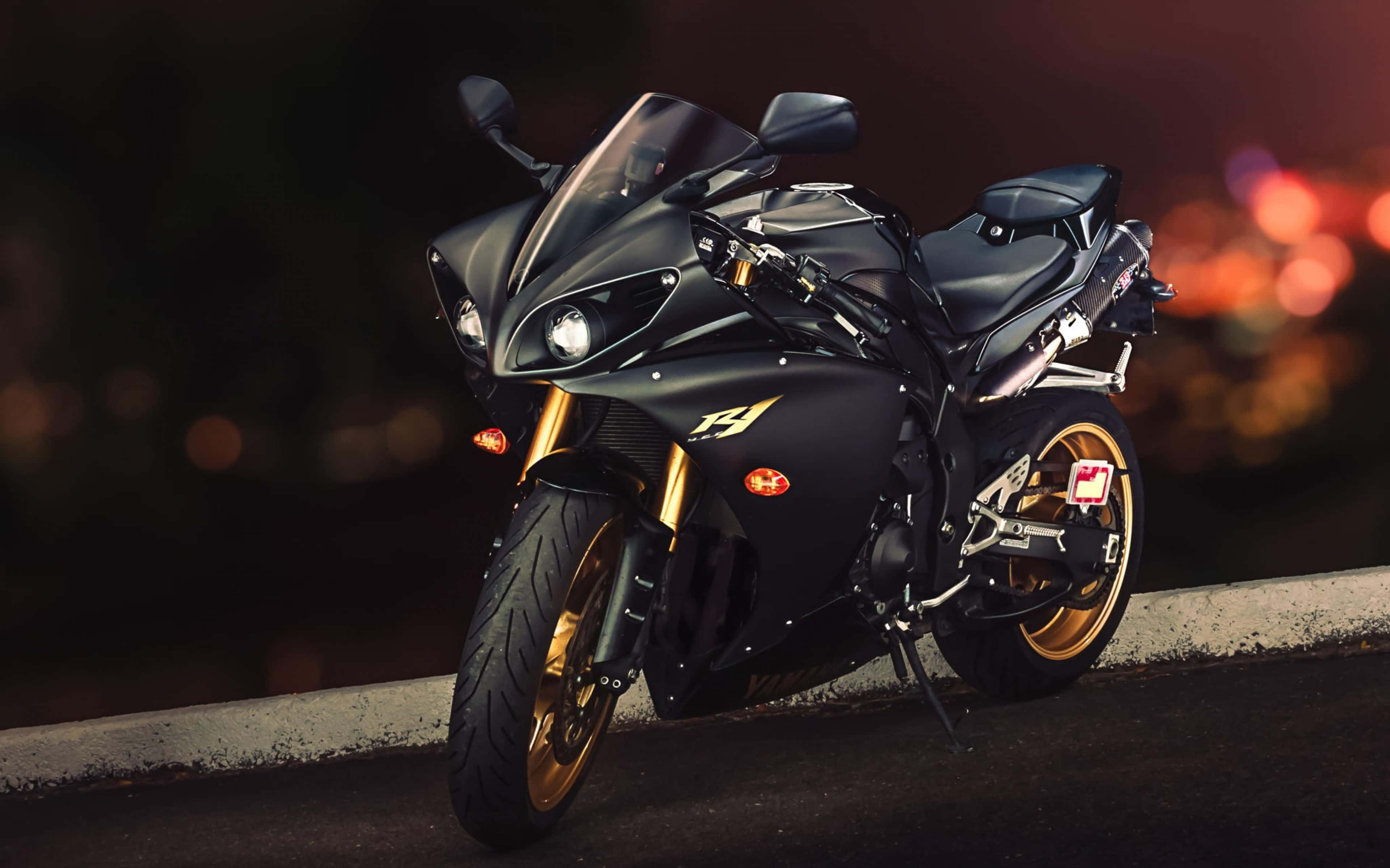 Yamaha, sports 4k, black sport motorcycle, 4K Desktop Wallpaper