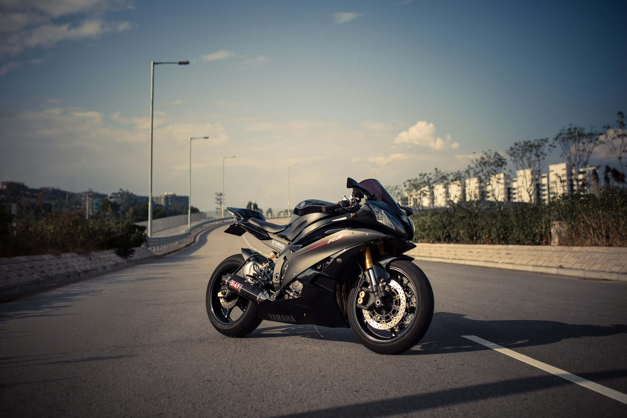 Yamaha, sportbike, black, Full HD Desktop Wallpaper
