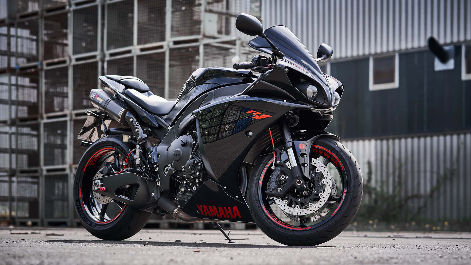 Yamaha, sportbike, black, Full HD Desktop Wallpaper