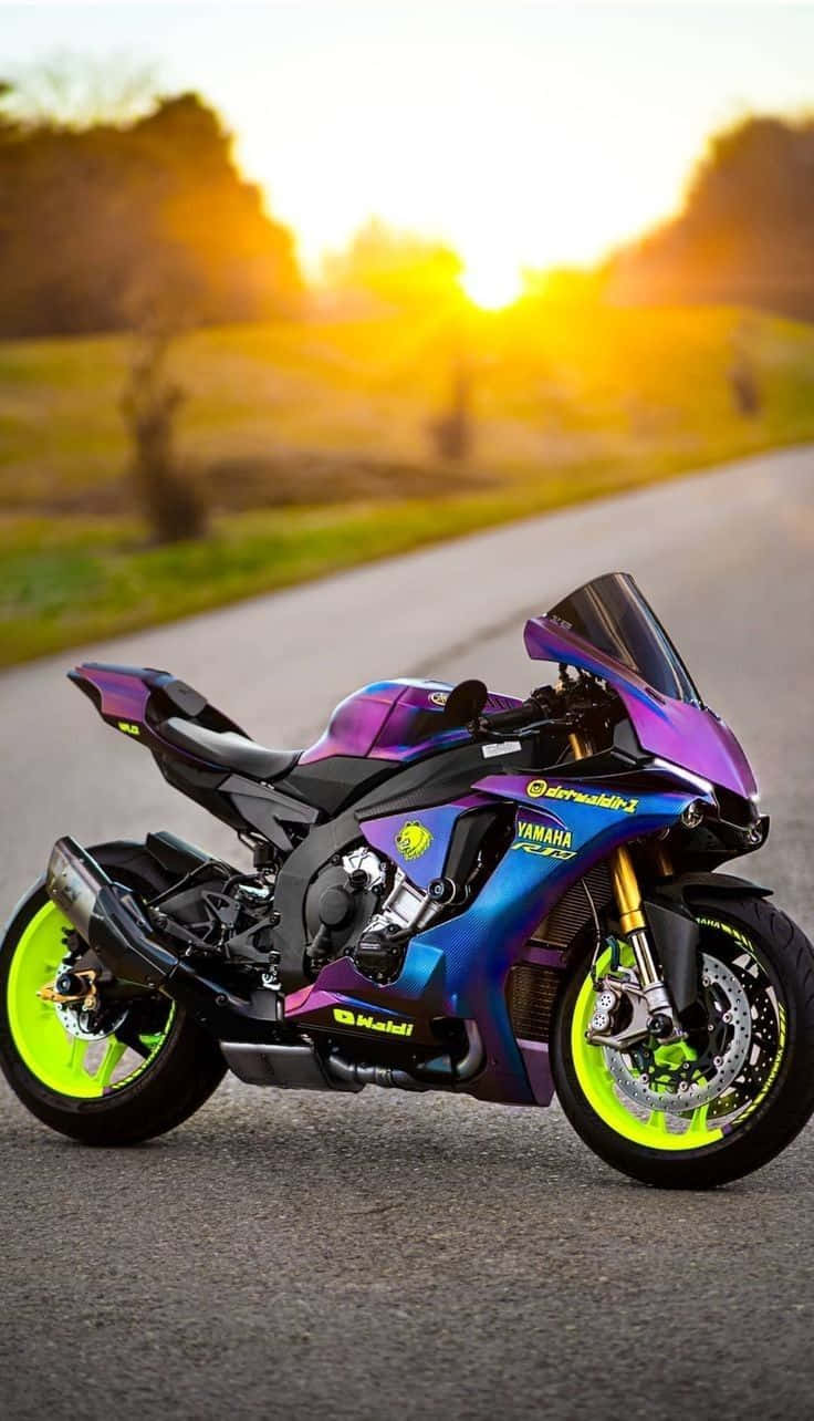 Yamaha, sportbike, sunset, HD Phone Wallpaper
