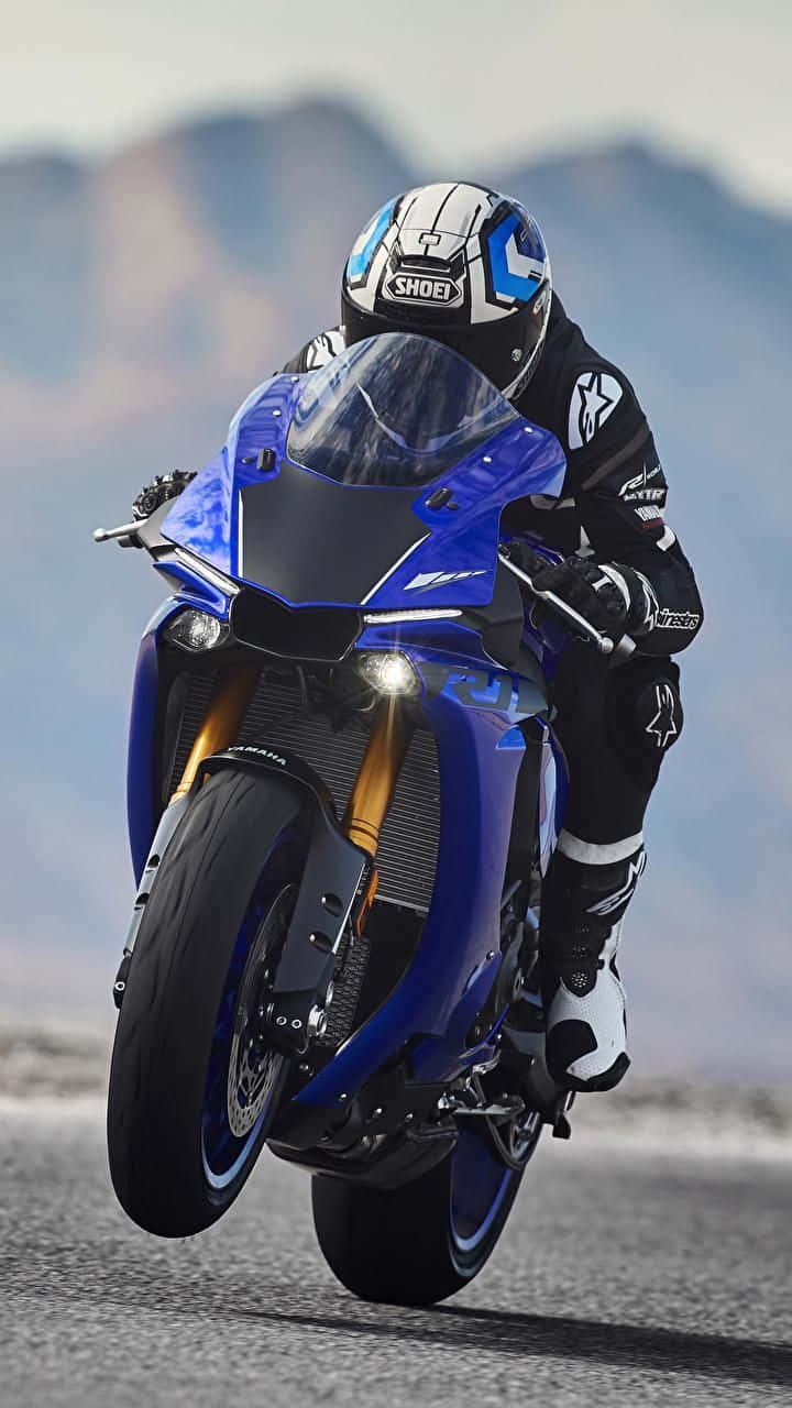 Yamaha, sportbike, vibrant blue, HD Phone Wallpaper
