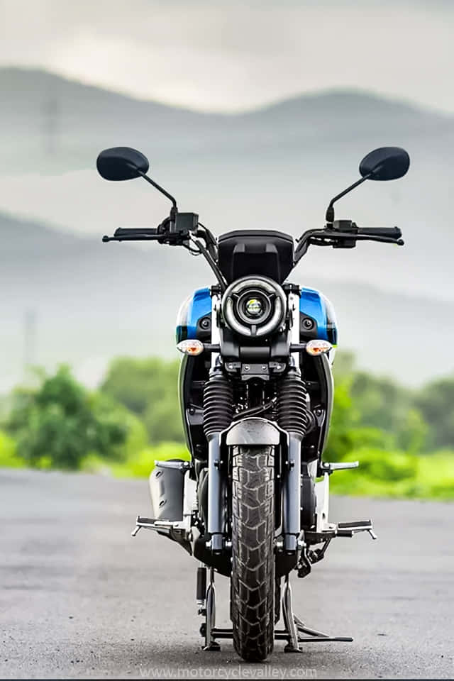 Yamaha, motorcycle, blue and black, SD Phone Wallpaper