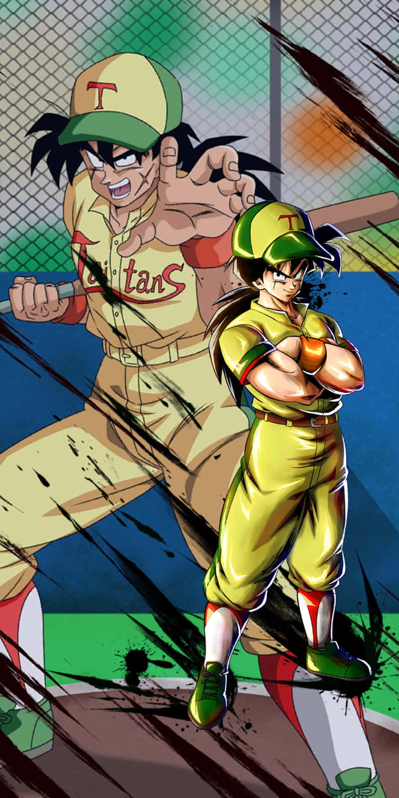 Yamcha, anime baseball players, yellow uniforms, HD Phone Wallpaper