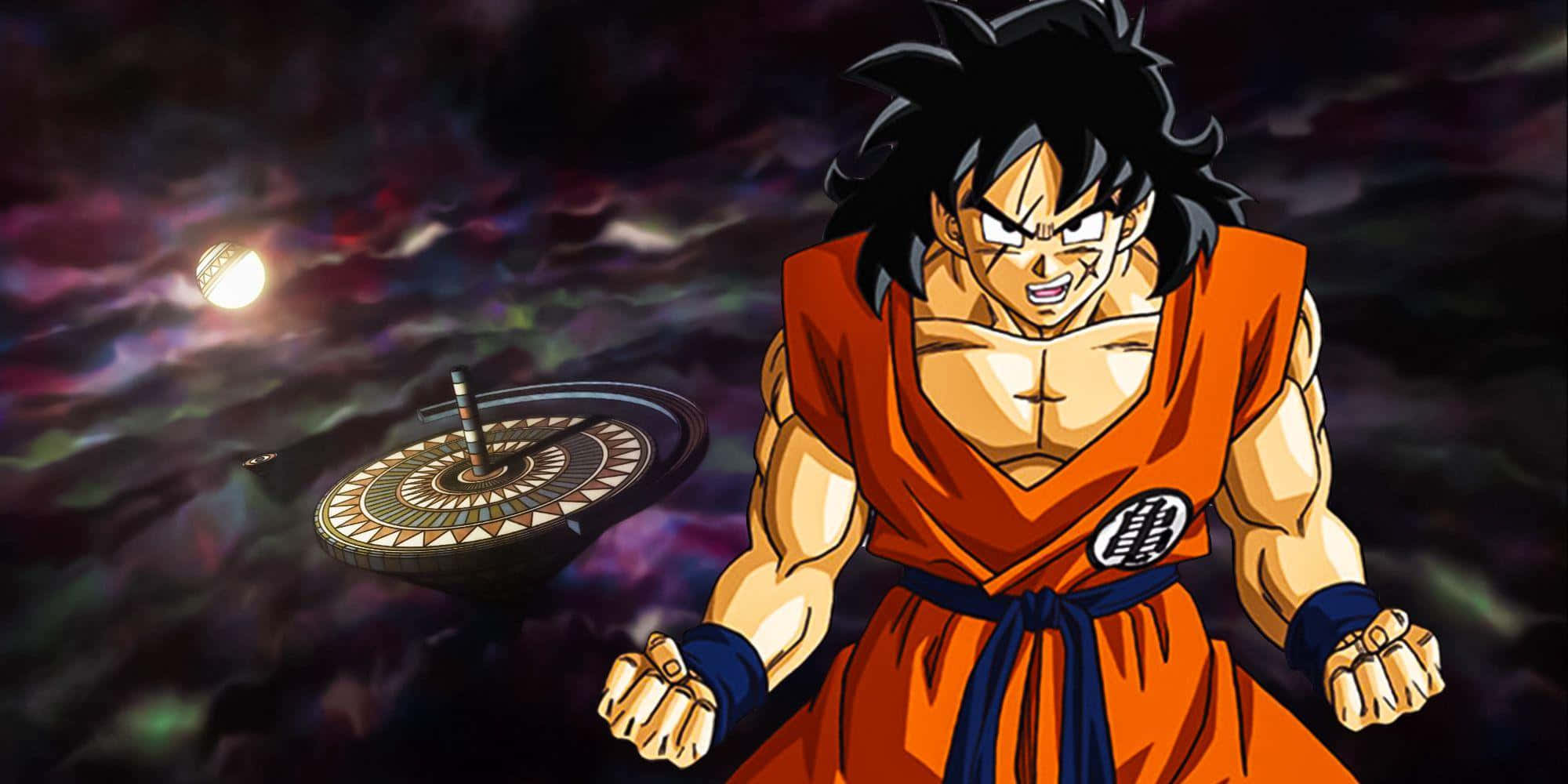 Yamcha, orange gi, cosmic storm, Full HD Desktop Wallpaper