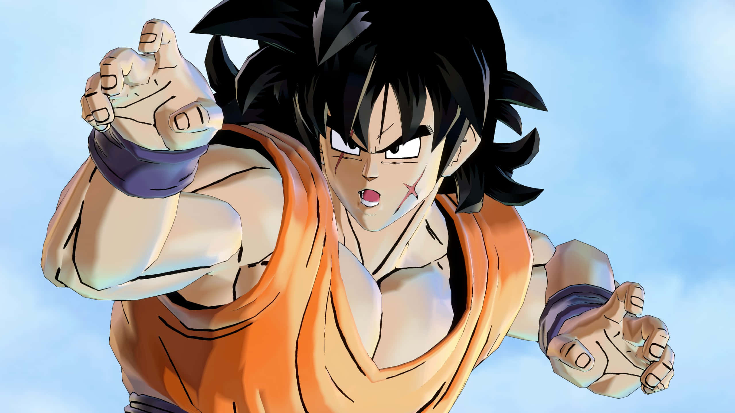 Yamcha, orange gi, bright blue sky, 2K Desktop Wallpaper