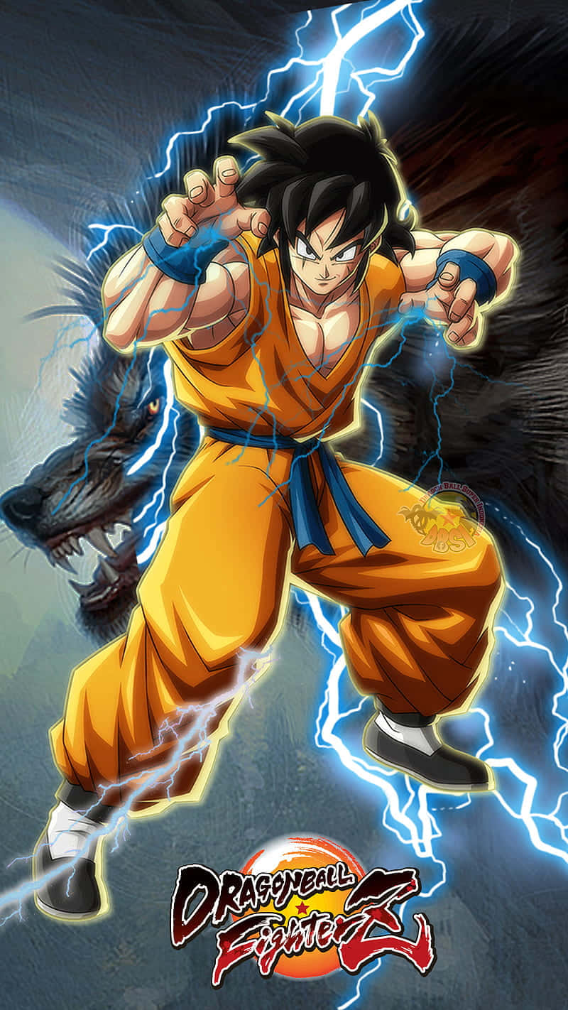 Yamcha, orange gi, blue lightning, HD Phone Wallpaper