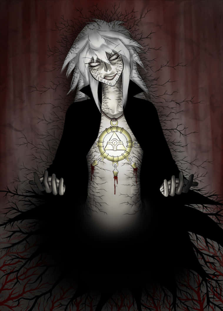 Yami Bakura, white hair, cracked skin, SD Phone Wallpaper