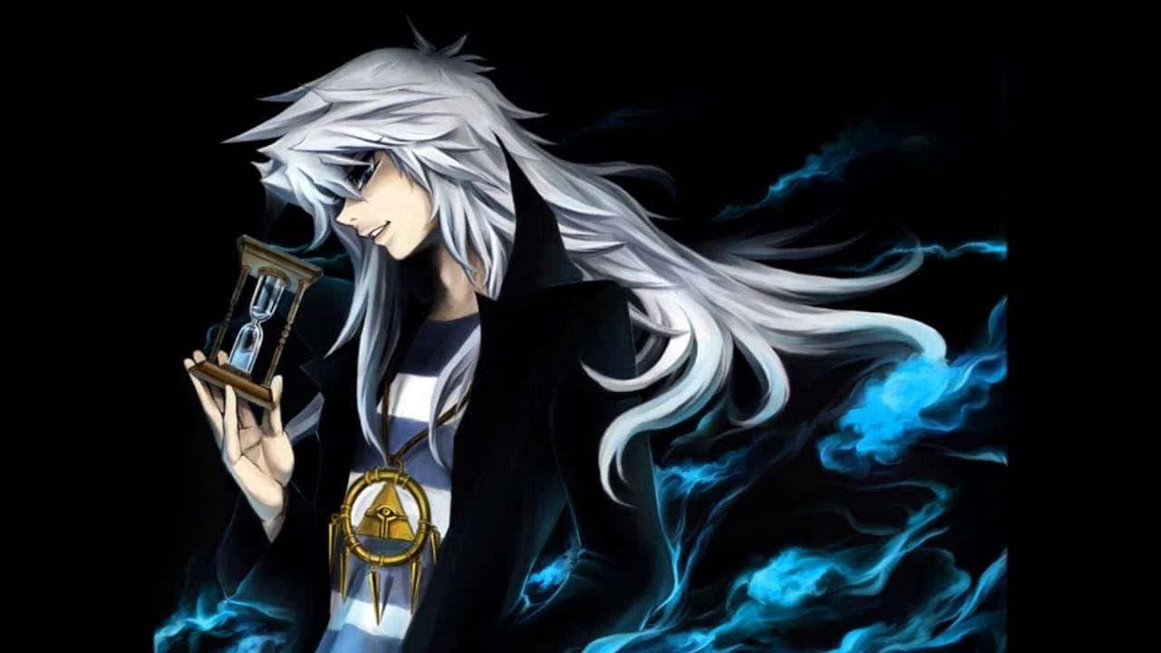 Yami Bakura, silver hair, hourglass, HD Desktop Wallpaper