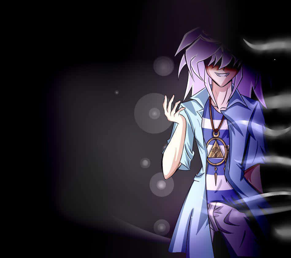Yami Bakura, purple-haired, glowing pendant, SD Desktop Wallpaper