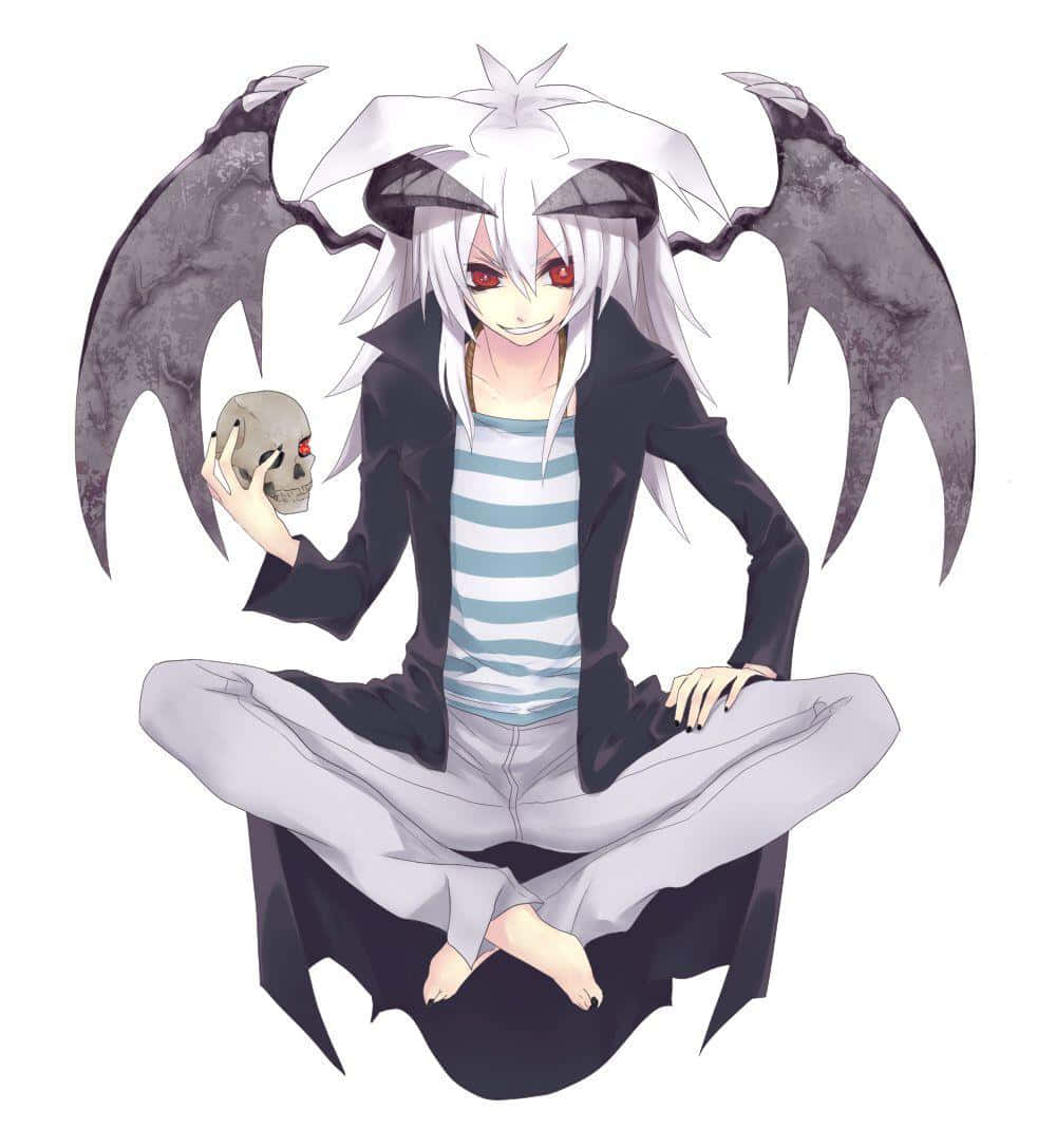 Yami Bakura, white hair, red eyes, SD Phone Wallpaper