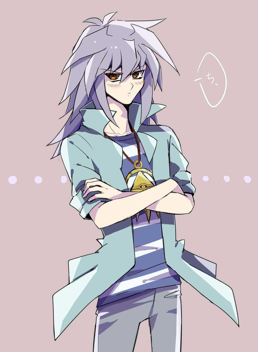 Yami Bakura, spiky purple hair, light blue coat, HD Phone Wallpaper
