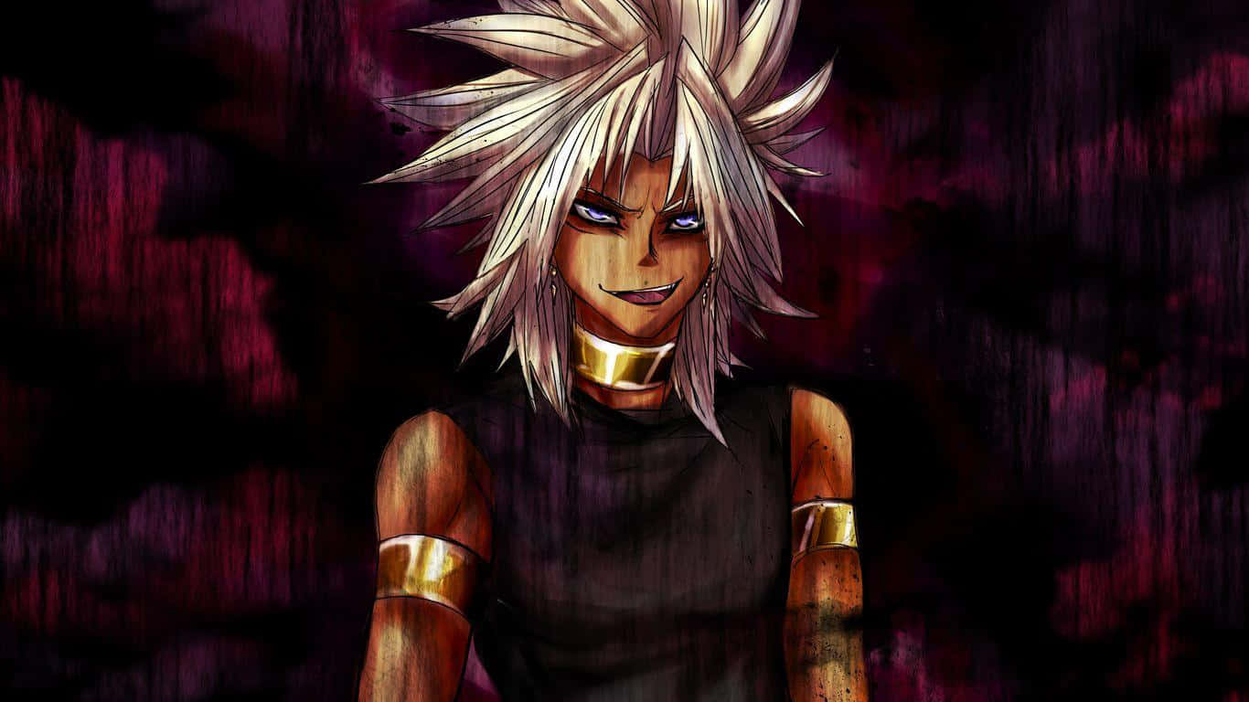 Yami Bakura, spiky-haired anime character, blue eyes, HD Desktop Wallpaper