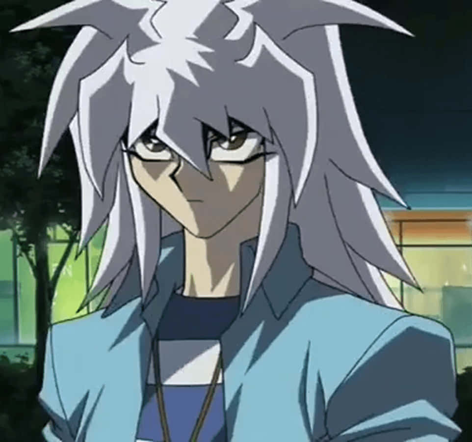 Yami Bakura, spiky silver-haired, glasses, SD Desktop Wallpaper