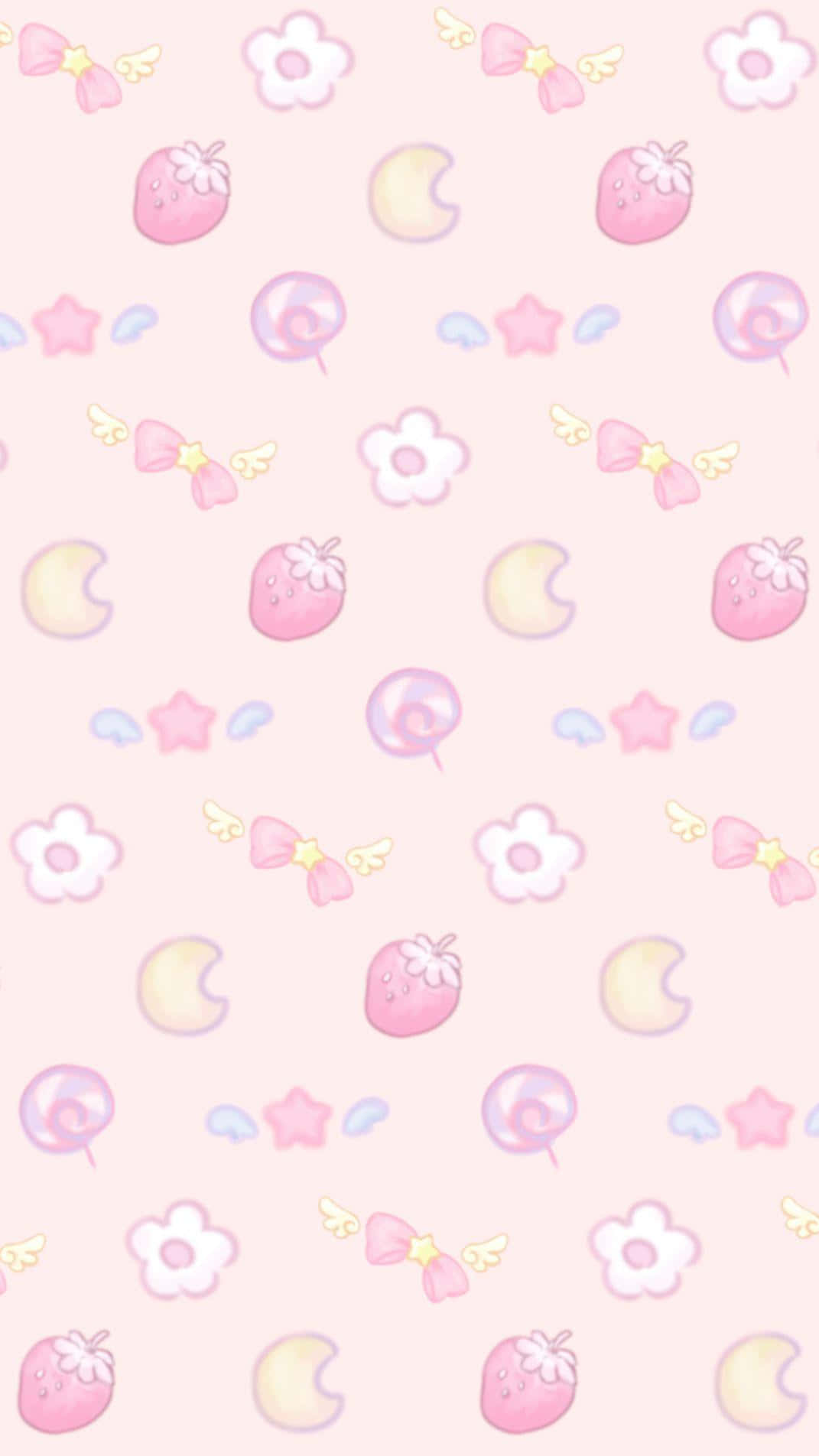 Yami Kawaii, pastel pink, strawberries, HD Phone Wallpaper