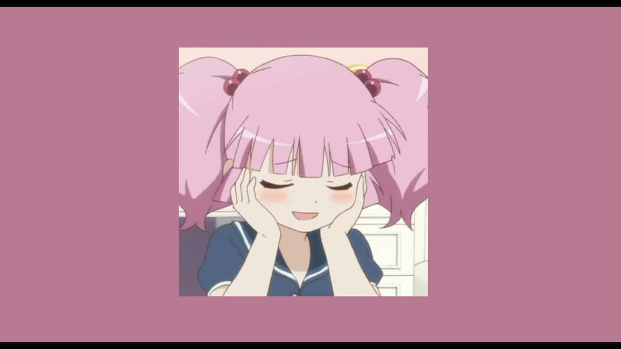 pink pigtails, cheerful anime girl, smiles, HD Desktop Wallpaper