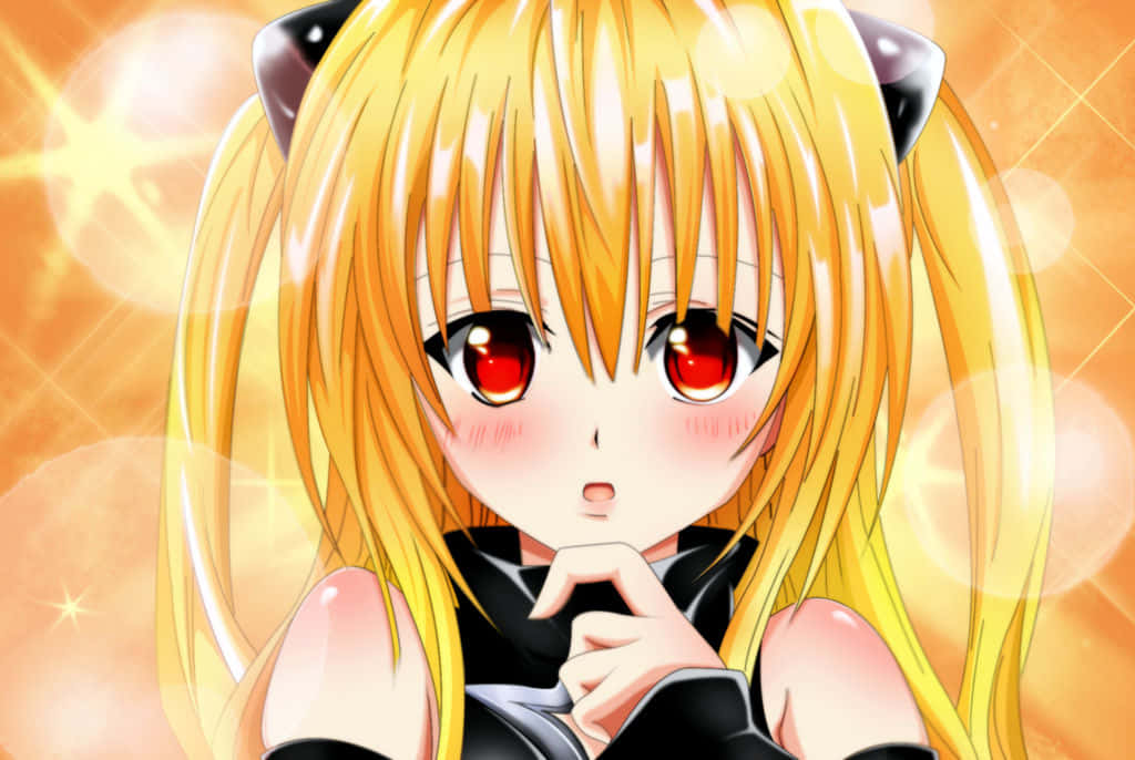 Yami Kawaii, golden hair, red eyes, SD Desktop Wallpaper