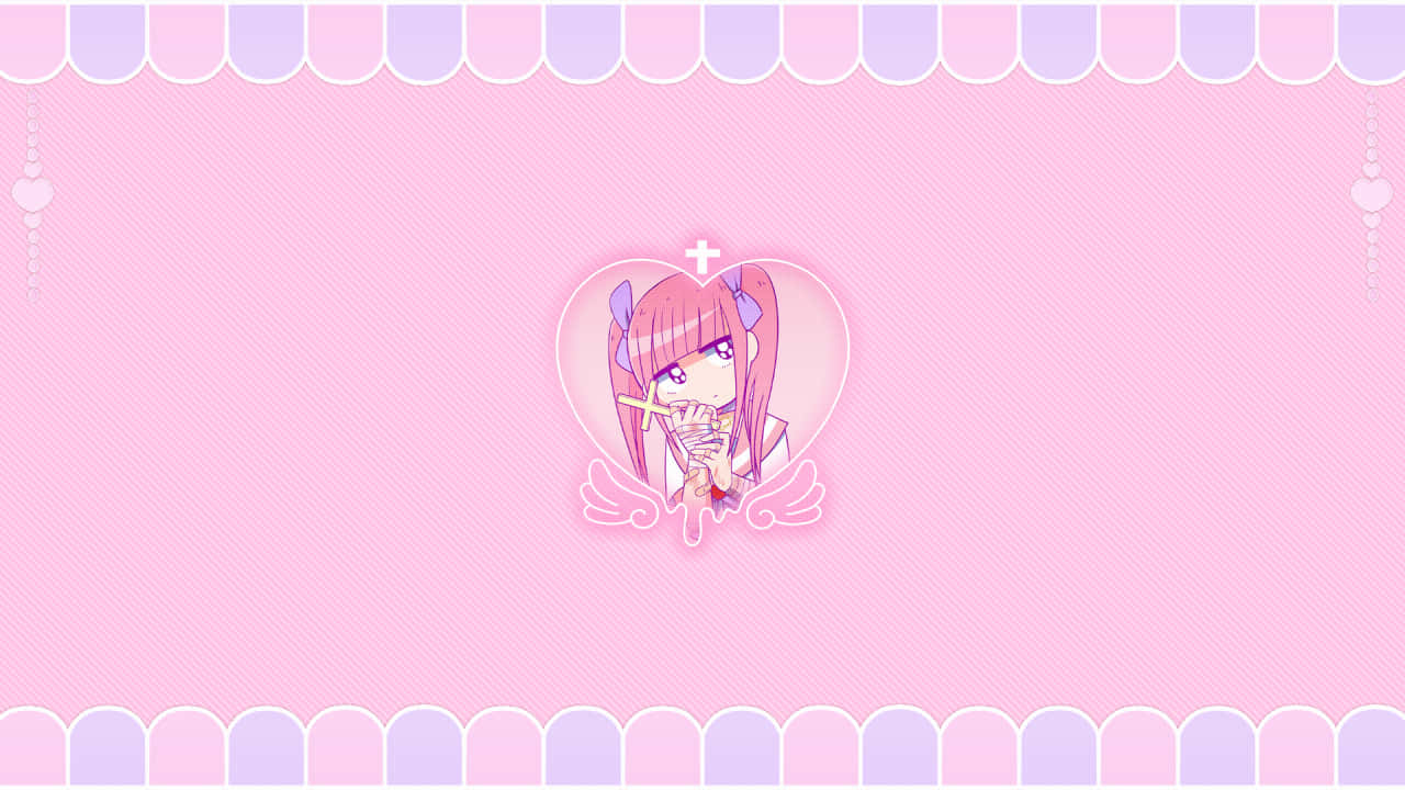 Yami Kawaii, pink hair, angel wings, HD Desktop Wallpaper
