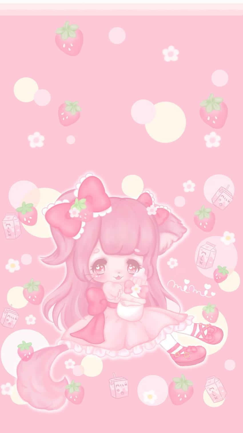 Yami Kawaii, pink-haired anime girl, cat ears, HD Phone Wallpaper