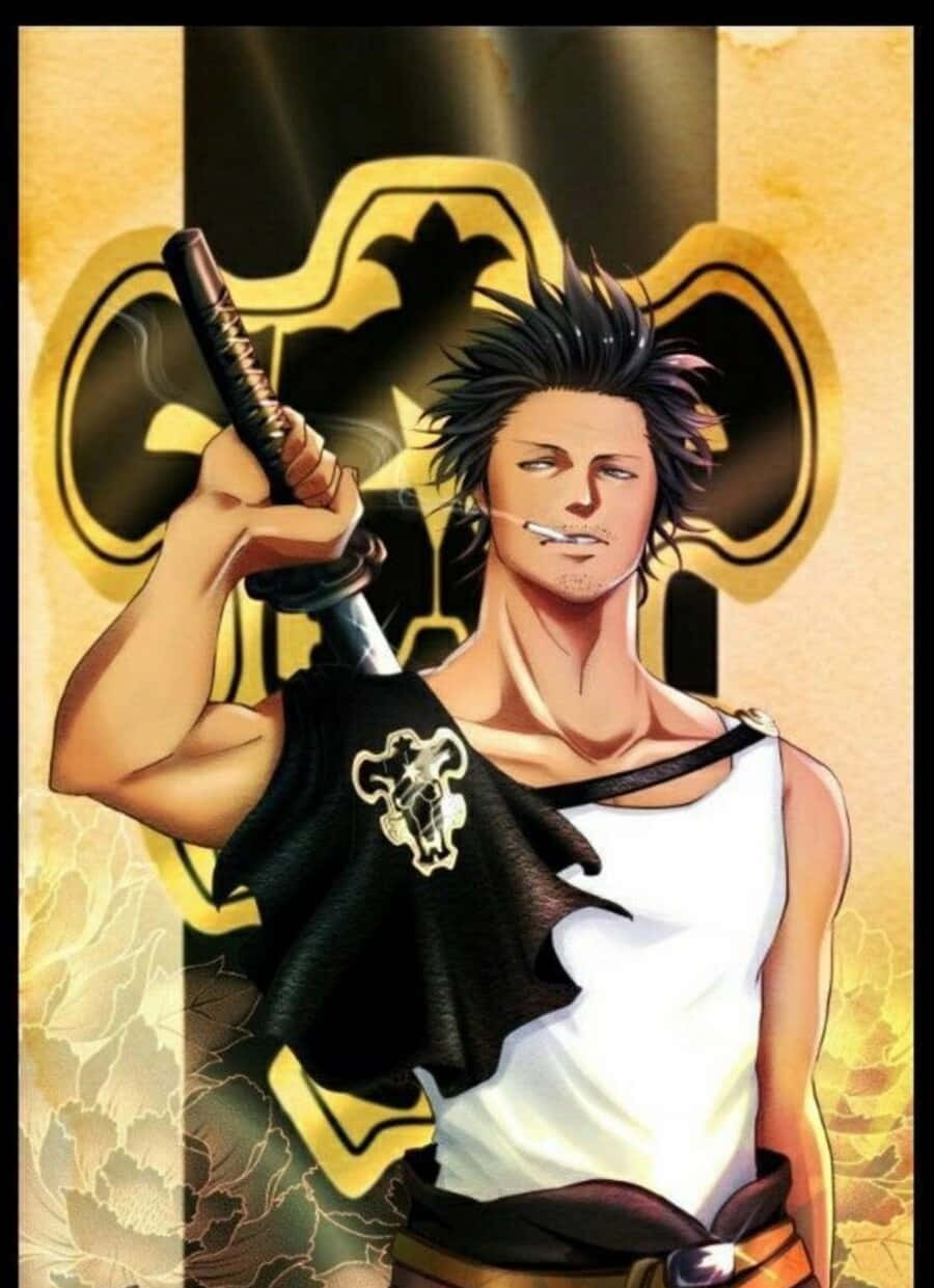 Yami Sukehiro, spiky hair, sword, SD Phone Wallpaper