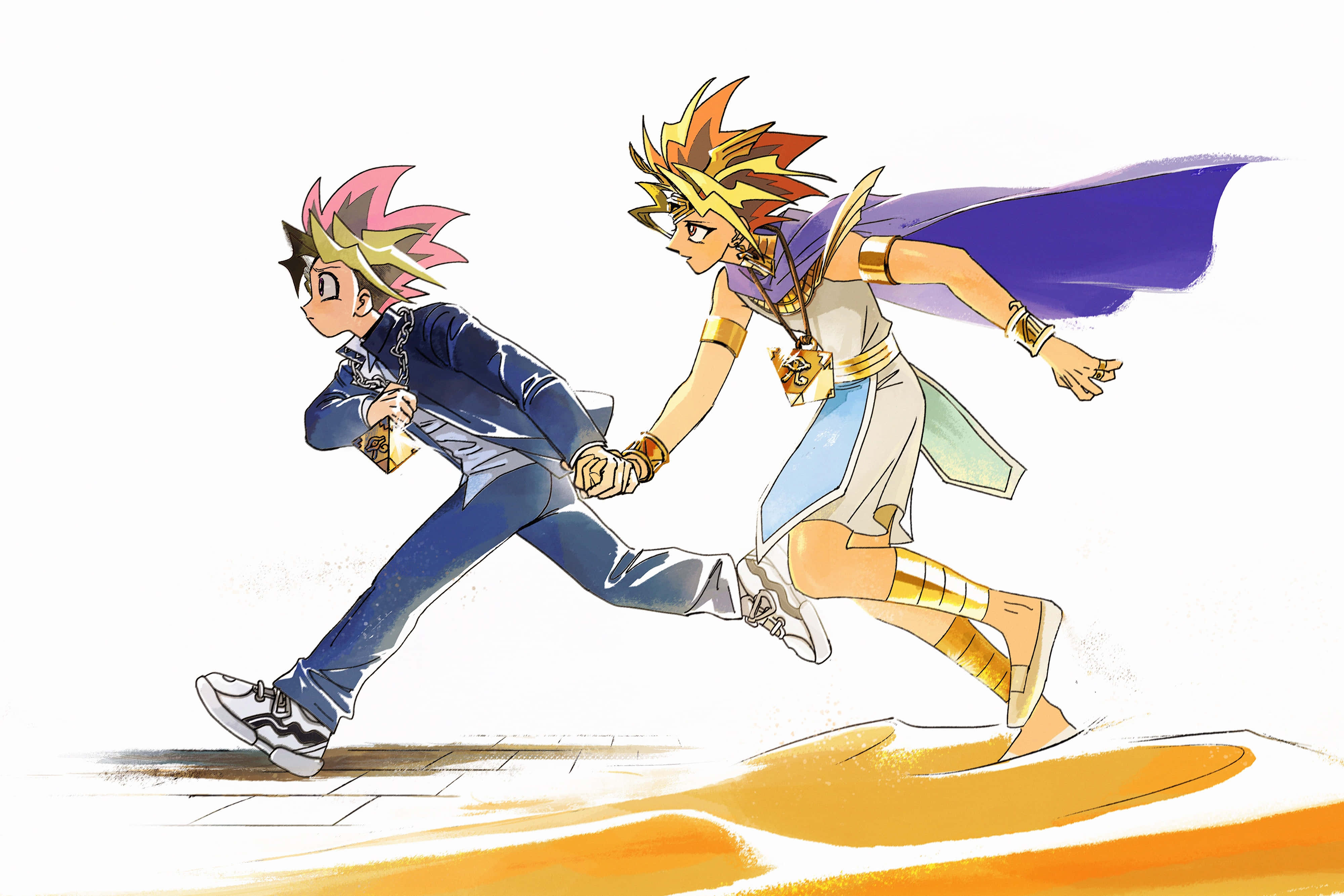 Yami Yugi, anime characters, dynamic motion lines, 4K Desktop Wallpaper