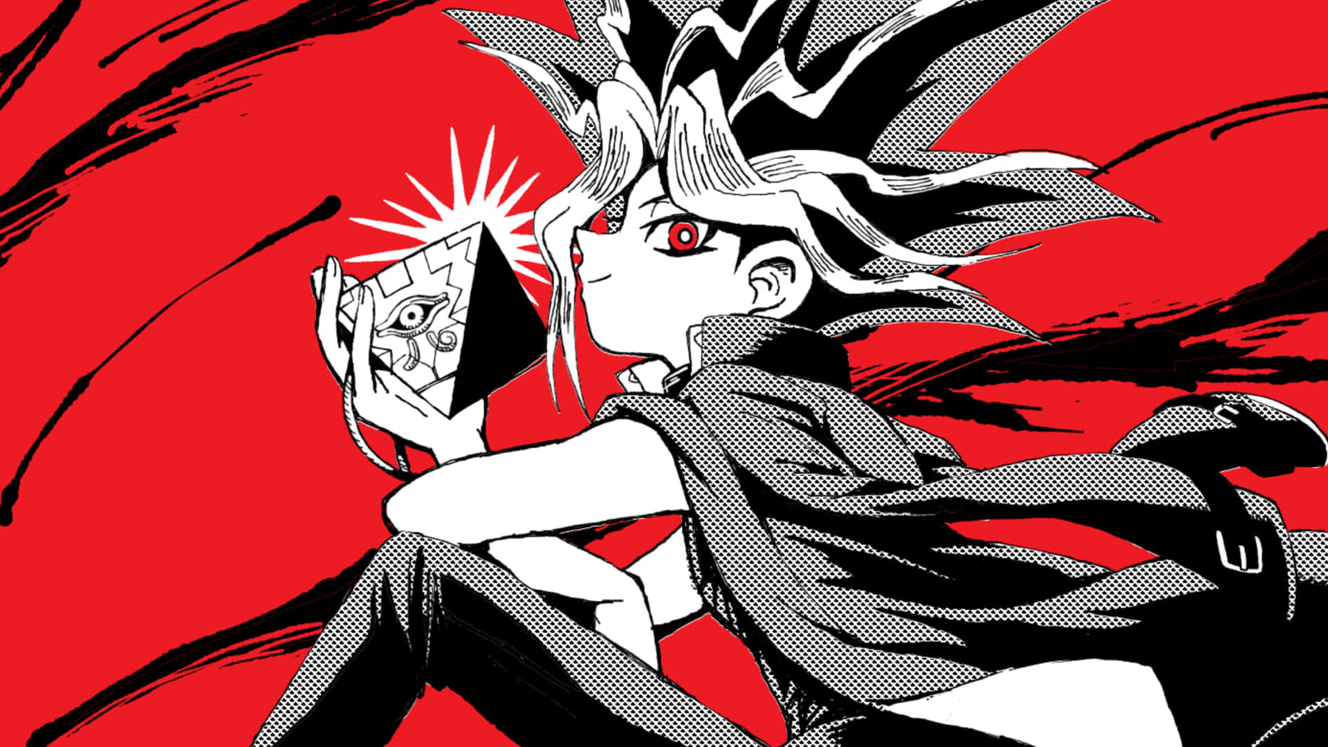 Yami Yugi, spiky hair, red eyes, Full HD Desktop Wallpaper