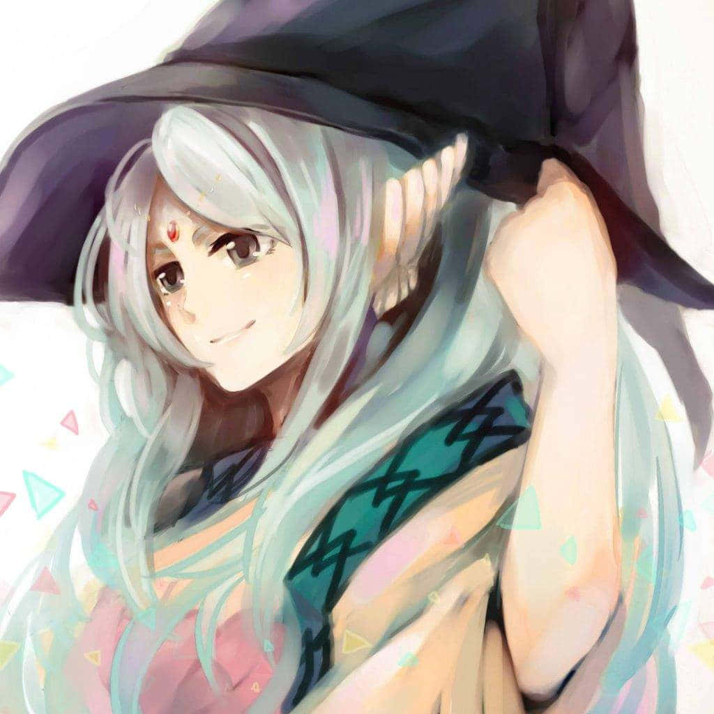 Yamraiha, smile, witch hat, SD Desktop Wallpaper