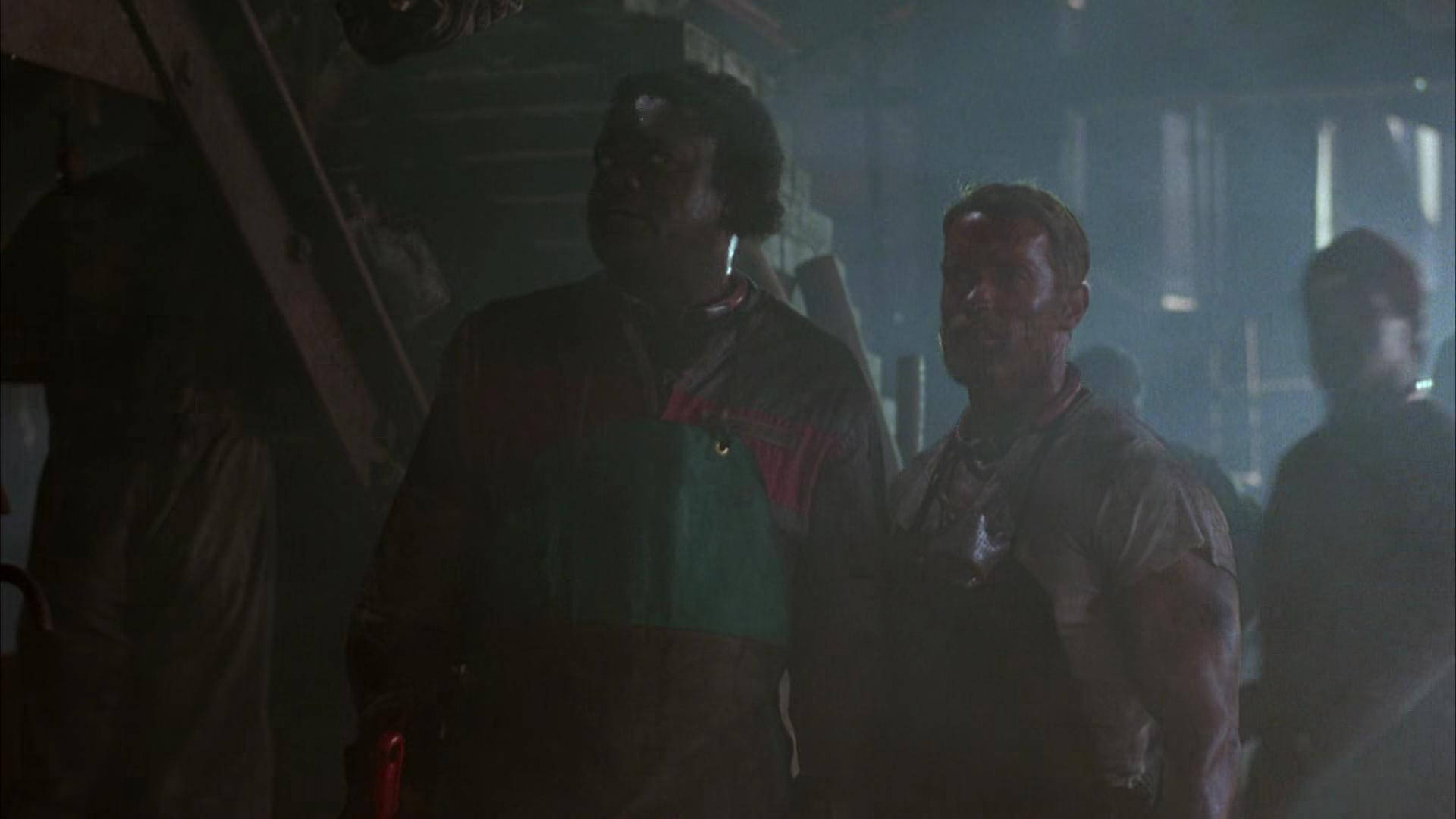 Yaphet Kotto, The Running Man, dim smoky industrial space, Full HD Desktop Wallpaper
