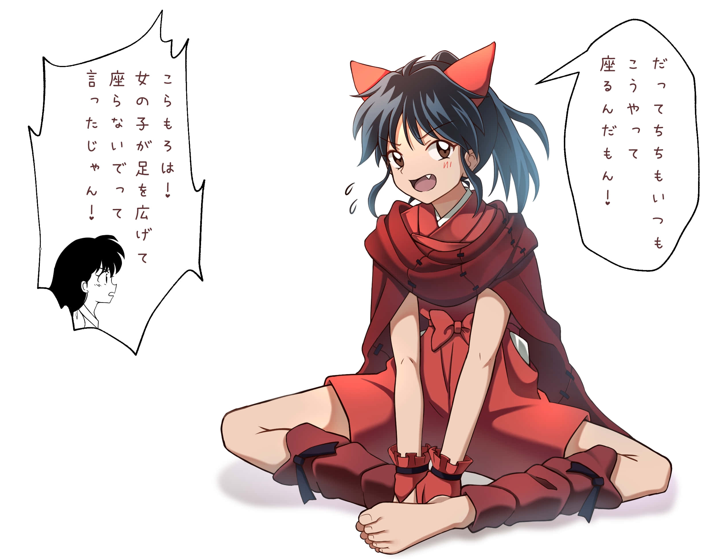 Yashahime, fox ears, red outfit, Full HD Desktop Wallpaper