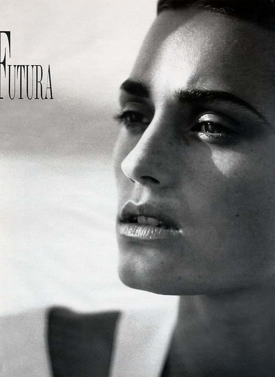 Yasmin Le Bon, black and white, close-up portrait, SD Phone Wallpaper