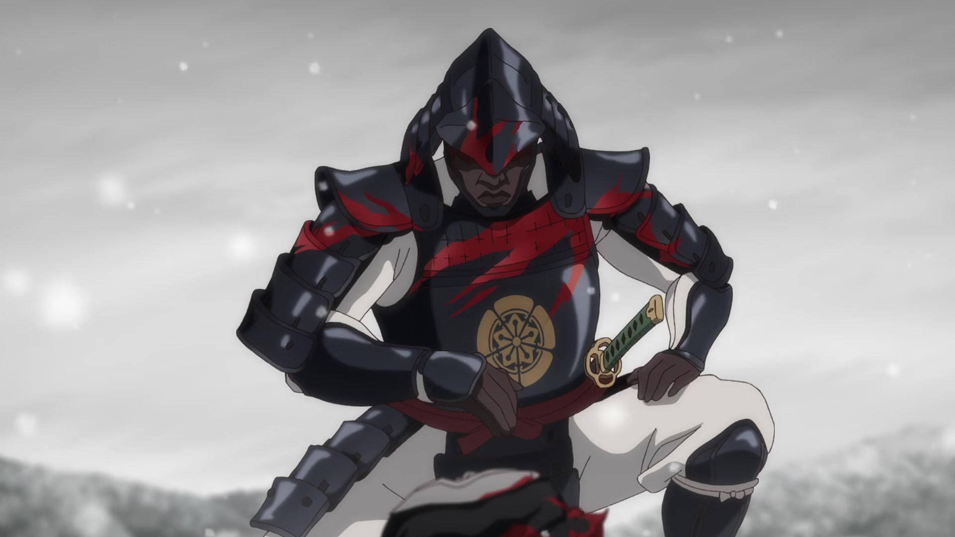 Yasuke, samurai warrior, black and red armor, Full HD Desktop Wallpaper
